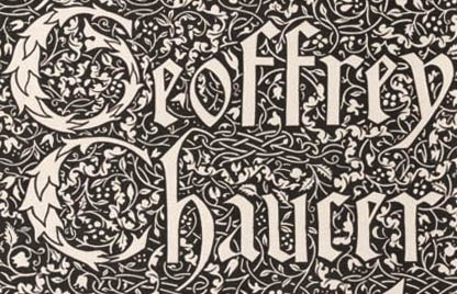 Detail of Chaucer book