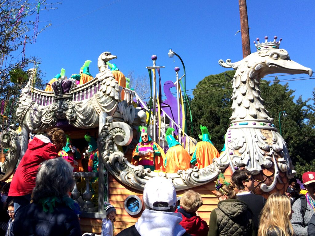 Float in the Rex Mardi Gras Parade in New Orleans Tuesday February 9, 2016