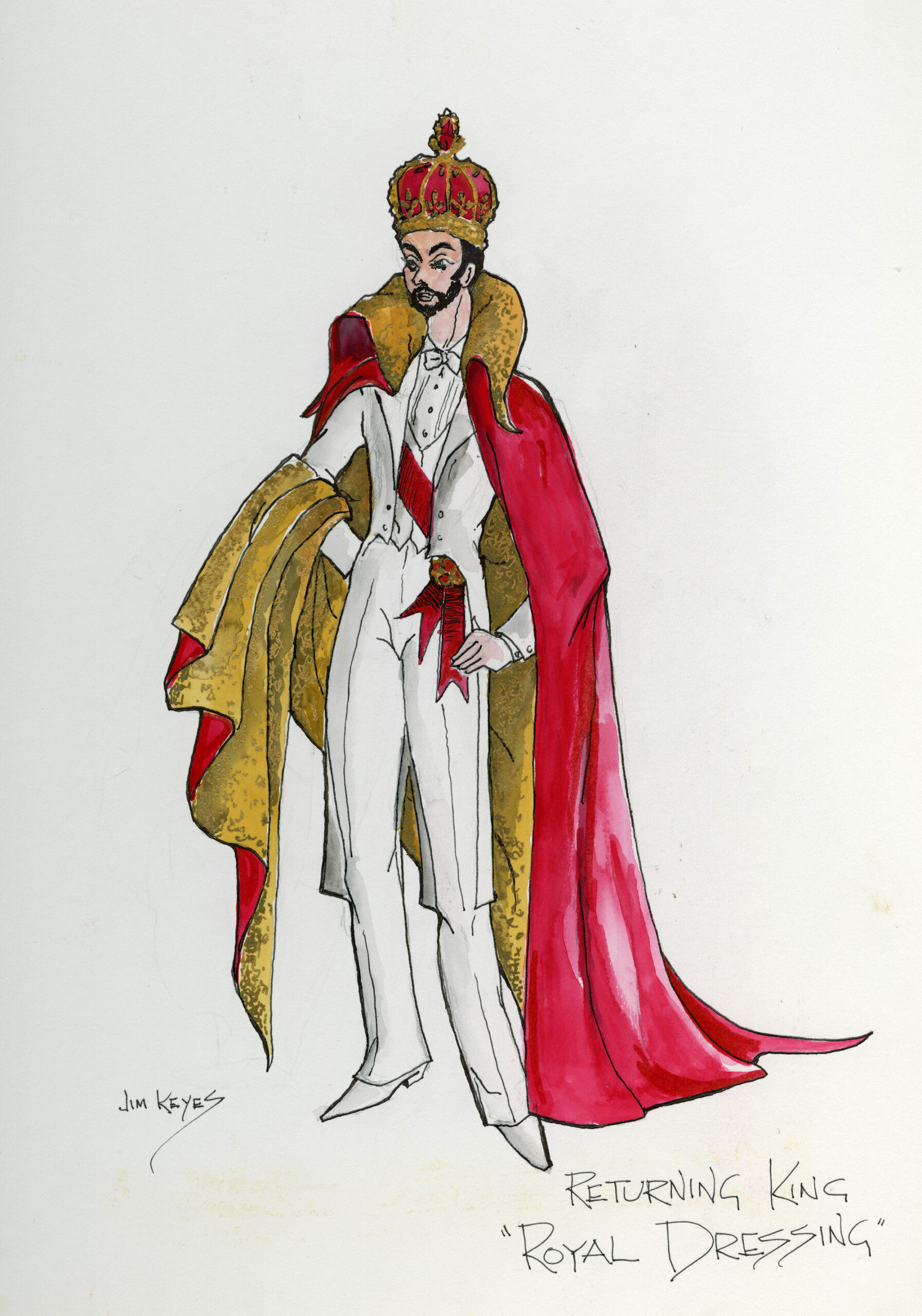 Costume design for returning king, Krewe of Petronius