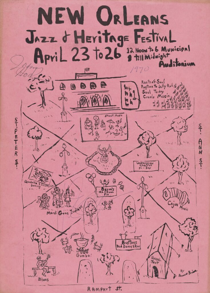 1970 Jazz Fest poster, version 1, Hogan Archive Poster File, Tulane University Special Collections.