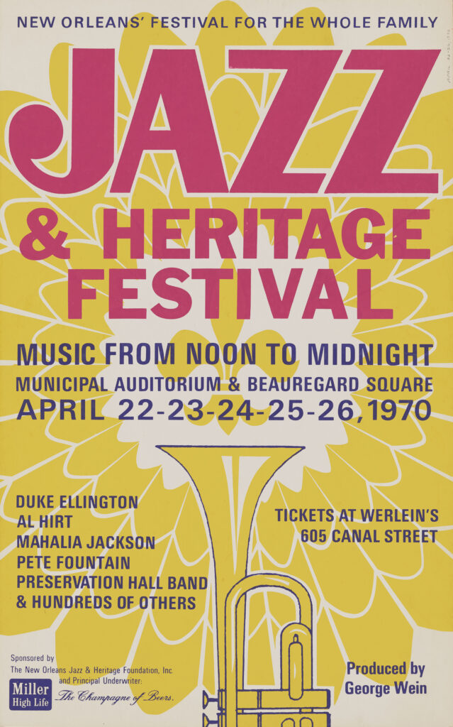 1970 Jazz Fest poster, version 2, Hogan Archive Poster File, Tulane University Special Collections.