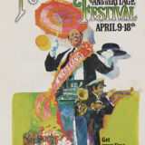1976 Jazz Fest poster, version 1, Hogan Archive Poster File, Tulane University Special Collections. According to the book The New Orleans Jazz & Heritage Festival, the April 9 evening concerts on the S.S. President featured Allen Toussaint, Professor Longhair, and Clarence “Gatemouth” Brown. This poster advertises Jerry Lee Lewis and Big Joe Turner with the Dave Bartholomew Band on that date, suggesting a lineup change and poster revision.