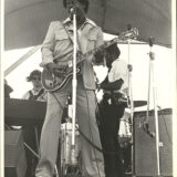 Earl King performs at Jazz Fest, 1975, photographer: Jim Scheurich, Tad Jones collection HJA-056, Box 14, Tulane University Special Collections.