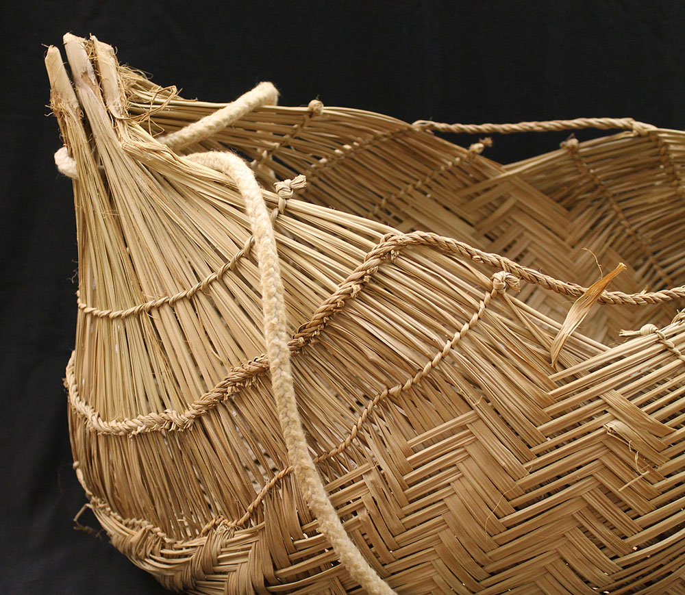 Close-up of Xavante basket with two handles
