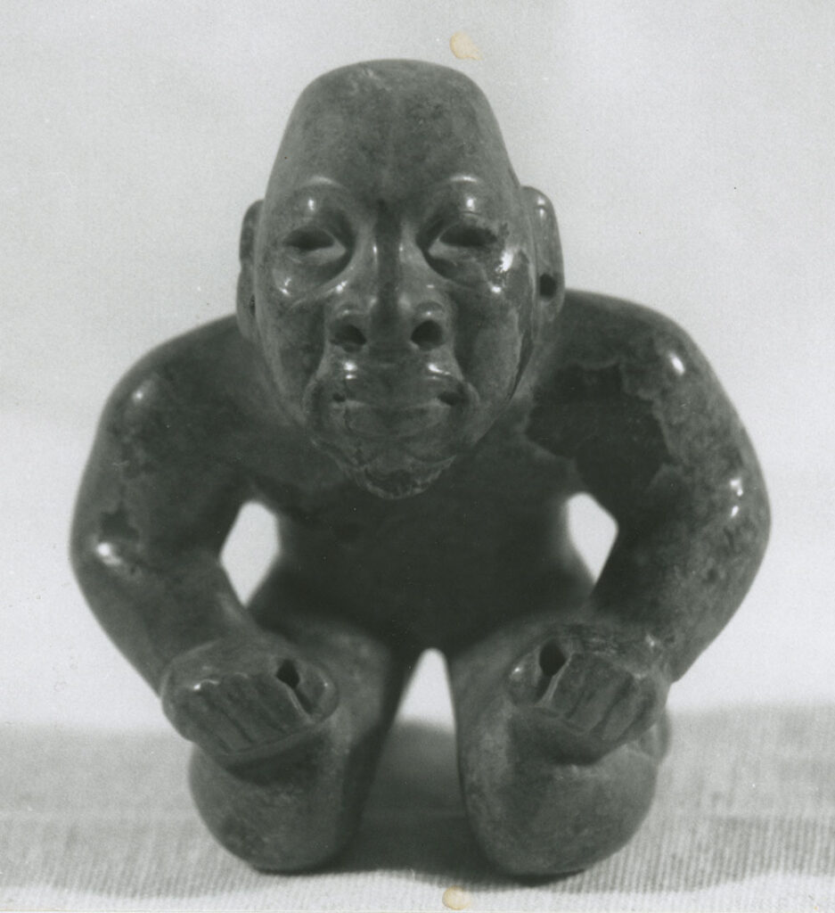 Jade statuette of an Olmec wrestler