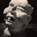 Clay statue of a human head
