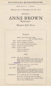 Anne Brown, concert program