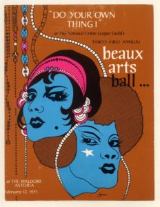 Cover drawing for the 1971 National Urban League's Beaux Arts Ball.