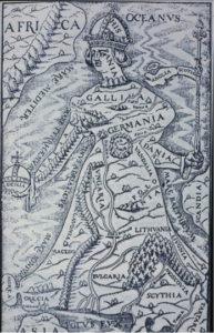 Cosmographia's 1588 illustration of Europe