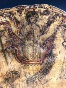 Detail of Christ at the uppermost point of the Hereford Mappa Mundi