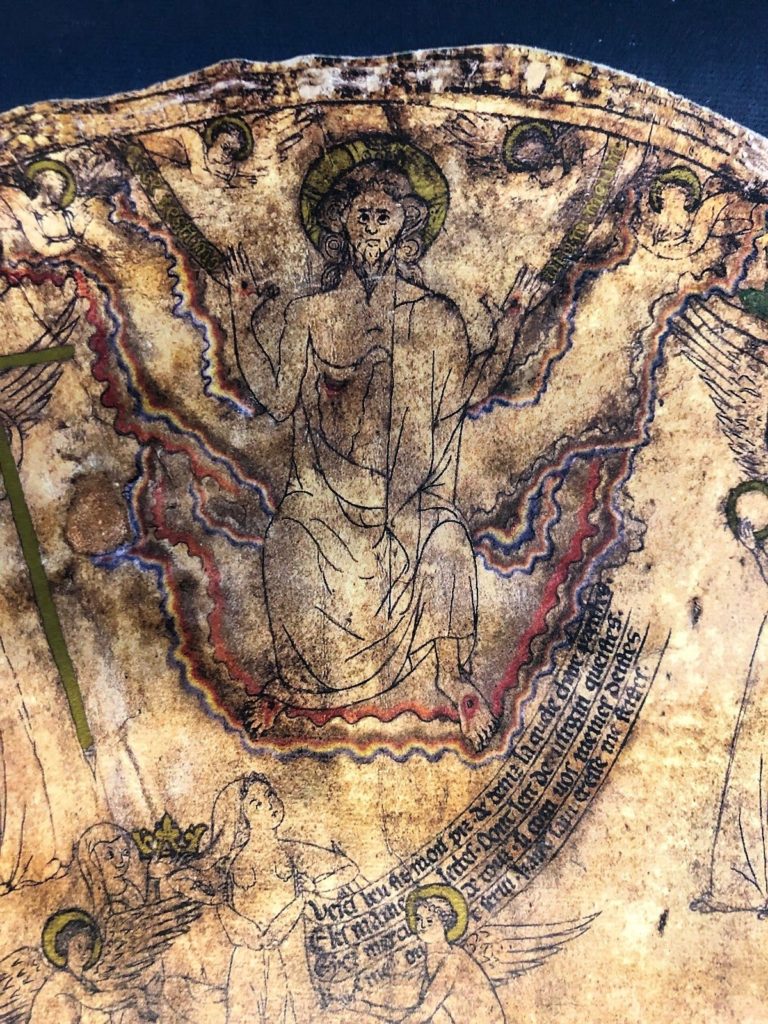 Detail of Christ at the uppermost point of the Hereford Mappa Mundi