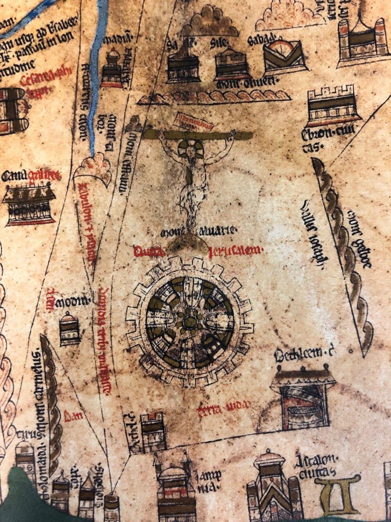 Detail of Jerusalem on the Hereford Mappa Mundi