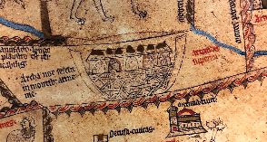 Noah's Ark, as seen on the Hereford Mappa Mundi