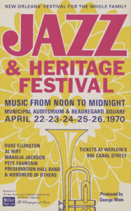 1970 Jazz Fest poster, version 2, Hogan Archive Poster File, Tulane University Special Collections.