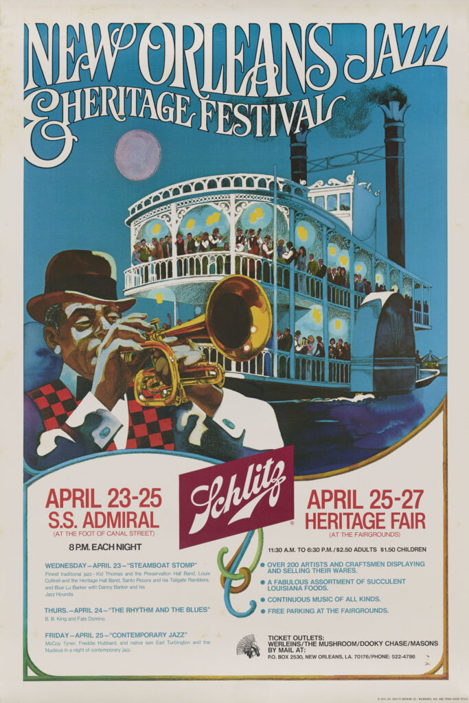 1975 Jazz Fest poster, Sue Hall collection HJA-090, Tulane University Special Collections.