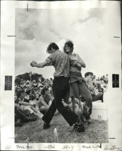 Dancers at Jazz Fest, 1976, photographer: Mark J. Sindler, Louisiana Image Collection LaRC-1081, Box 29, Folder 2, Tulane University Special Collections.