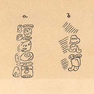 Drawing of hieroglyphic writing
