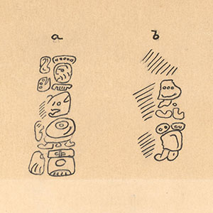 Drawing of hieroglyphic writing