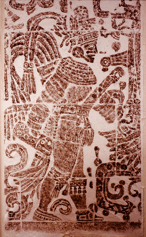 Rubbing of a relief sculpture depicting a human figure