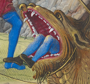 A selection of the monster from the painting St. Martha: Martha Taming the Tarasque