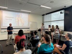 Photograph of the exhibit opening