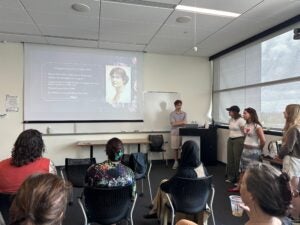 Photograph of the exhibit opening