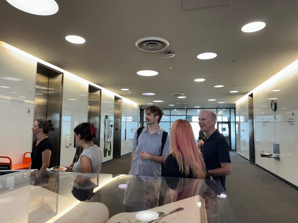 Photograph of the exhibit opening